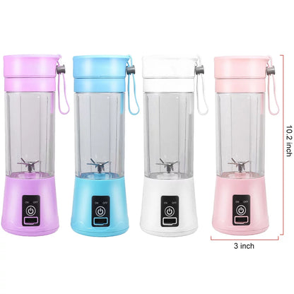 380Ml Electric Juicer Bottle, Fruit Vegetable Blender, Portable Smoothie Maker Mixer Bottle, Rechargeable Blender Bottle, Light Blue